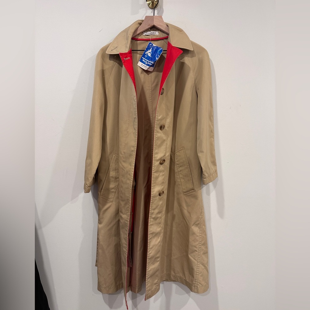 Vintage Belted Trench The Kangaroo Car Coat By Misty Harbor Mariner III - Picture 4 of 14